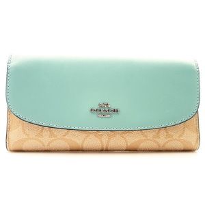 COACH NWT Checkbook Wallet In Signature Canvas